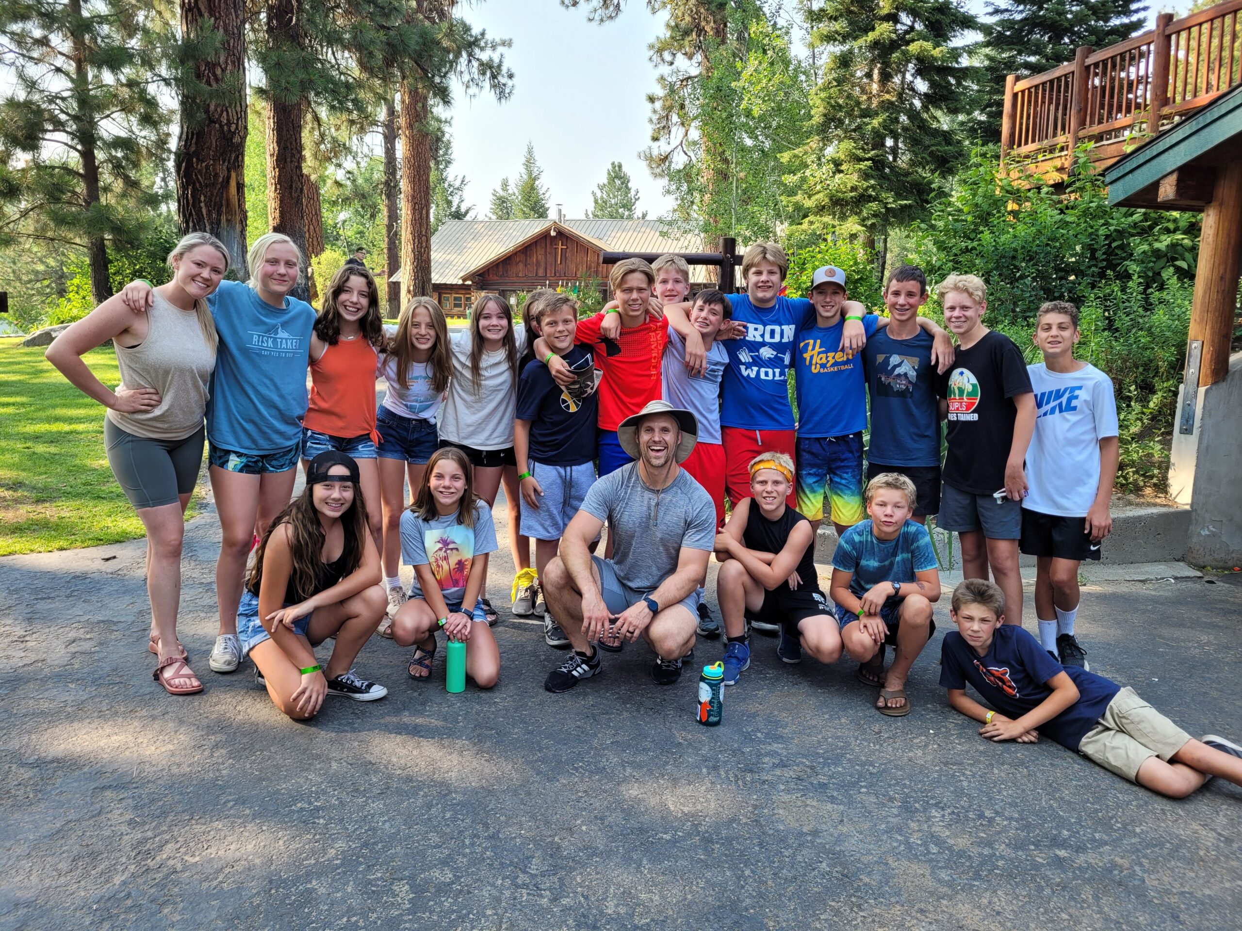 Jr high students at summer camp